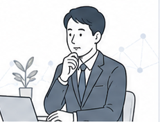 採用について思い悩む経営者のイラスト