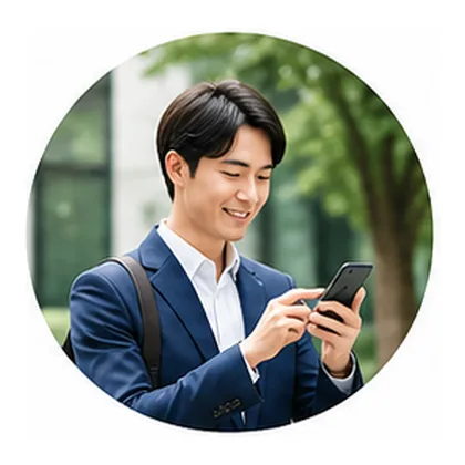 訪問先に到着した営業担当者